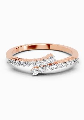 14Kt Rose Gold Lab Grown Diamond 0.18 Carat Round Fashion Ring for Women