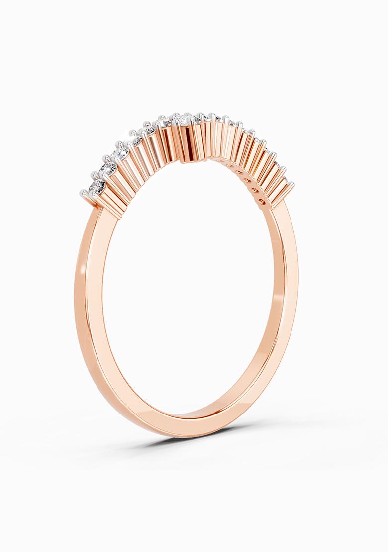 14Kt Rose Gold Lab Grown Diamond 0.18 Carat Round Fashion Ring for Women