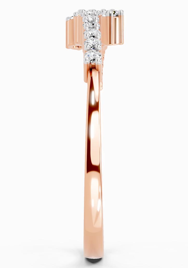 14Kt Rose Gold Lab Grown Diamond 0.18 Carat Round Fashion Ring for Women