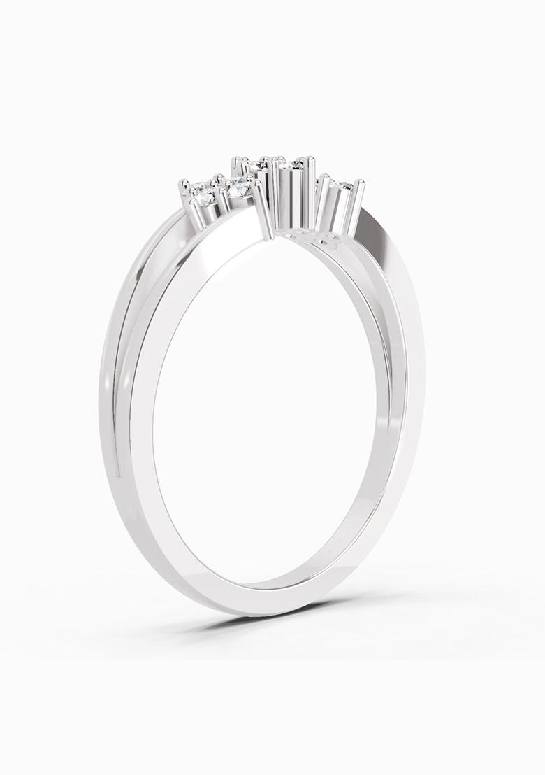 14Kt White Gold Lab Grown Diamond 0.14 Carat Round Shape Diamond Cluster Ring for Women