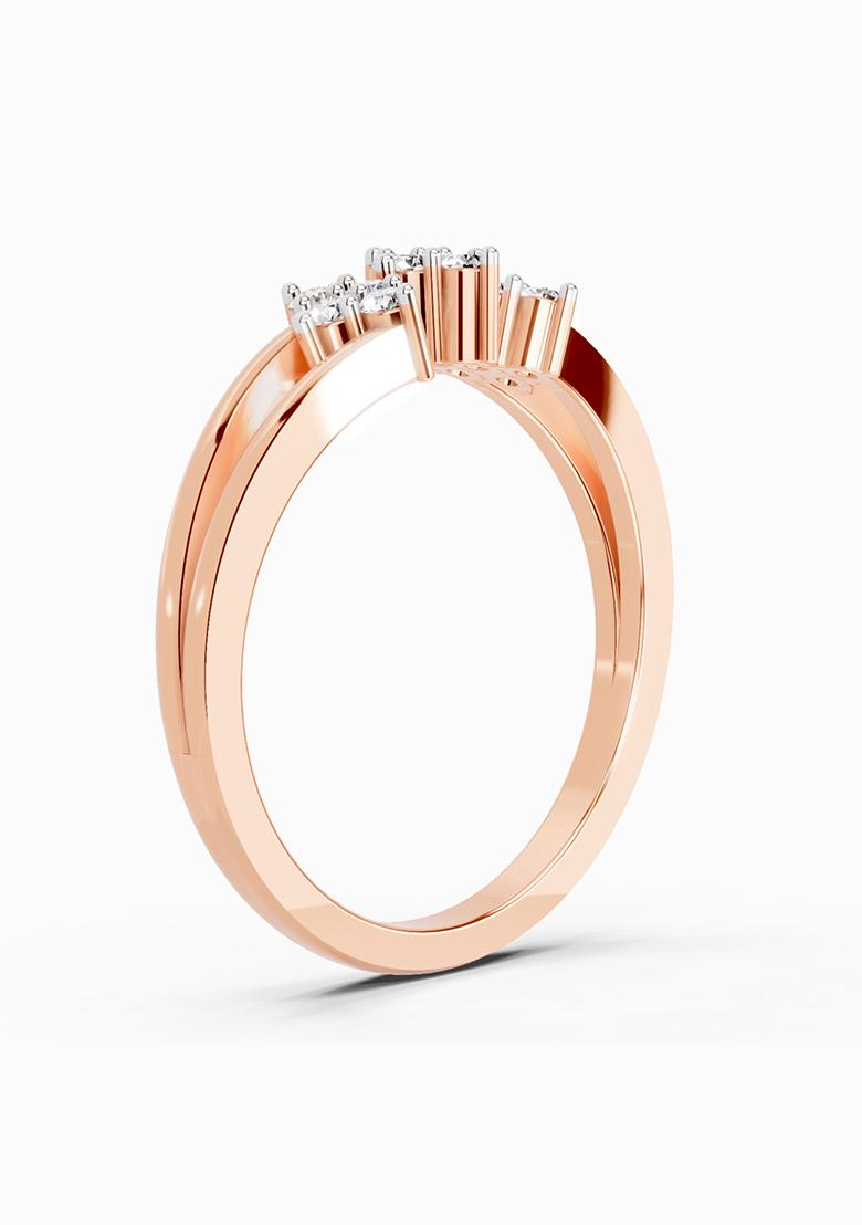 14Kt Rose Gold Lab Grown Diamond 0.14 Carat Round Shape Diamond Cluster Ring for Women
