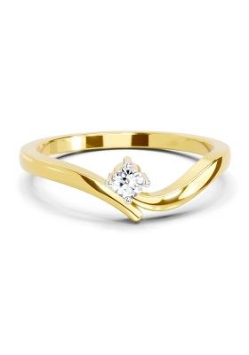 14Kt Yellow Gold Lab Grown Diamond 0.07 Carat Round Solitaire Ring for Women