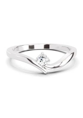 14Kt White Gold Lab Grown Diamond 0.07 Carat Round Solitaire Ring for Women