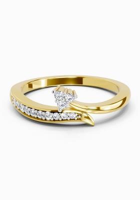 14Kt Yellow Gold Lab Grown Diamond 0.09 Carat Round Fashion Ring for Women