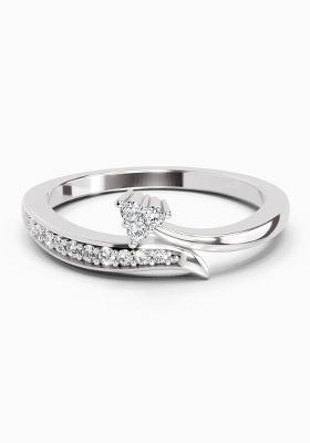 14Kt White Gold Lab Grown Diamond 0.09 Carat Round Fashion Ring for Women