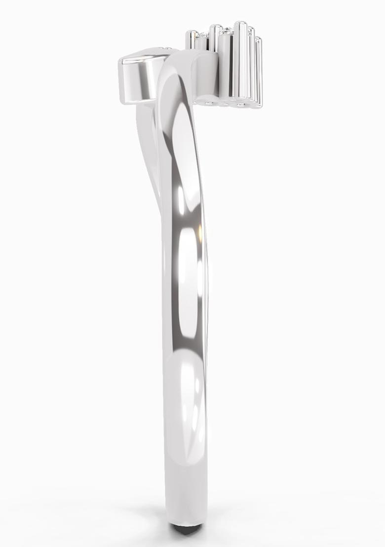 14Kt White Gold Lab Grown Diamond 0.09 Carat Round Fashion Ring for Women