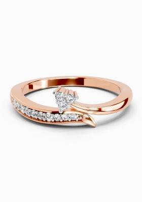 14Kt Rose Gold Lab Grown Diamond 0.09 Carat Round Fashion Ring for Women