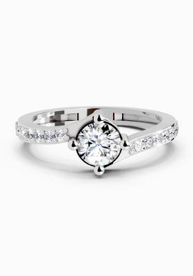14Kt White Gold Lab Grown Diamond 0.76 Carat Round Shape Diamond Engagement Ring for Women