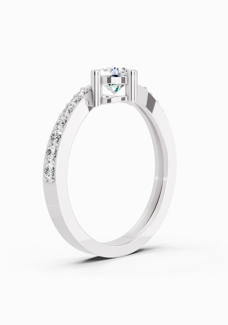 14Kt White Gold Lab Grown Diamond 0.76 Carat Round Shape Diamond Engagement Ring for Women