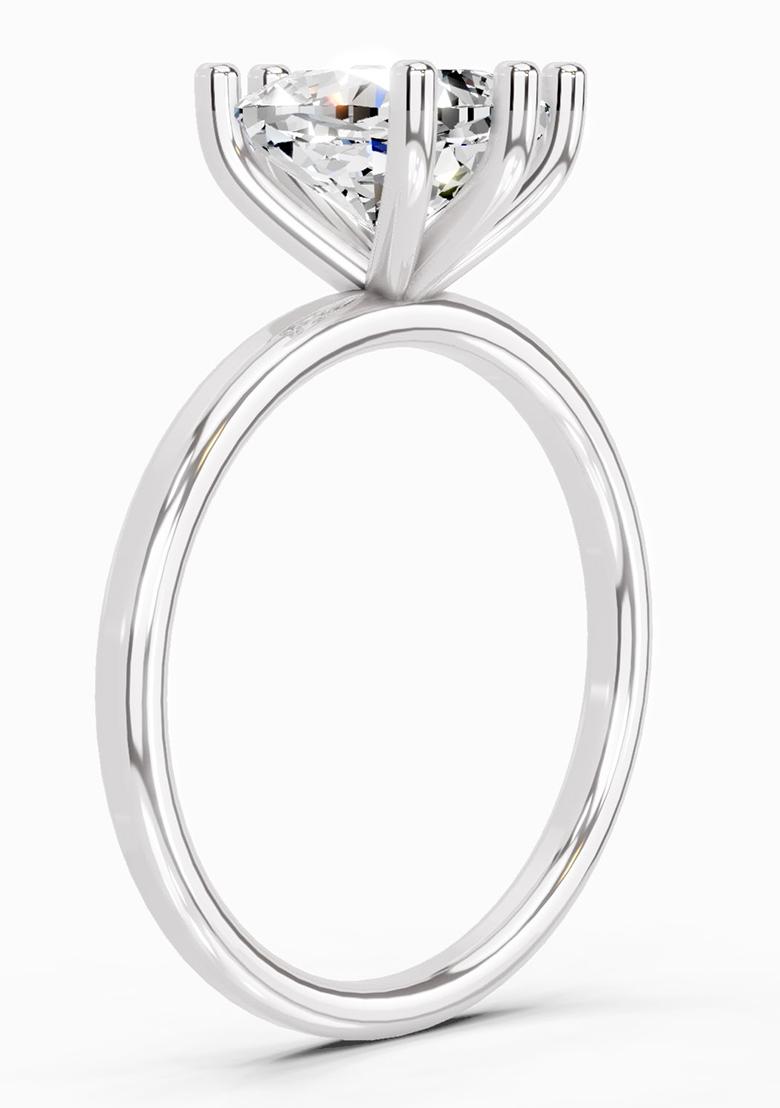 14Kt White Gold Lab Grown Diamond 2.06 Carat Cushion Shape Solitaire Diamond Ring for Women