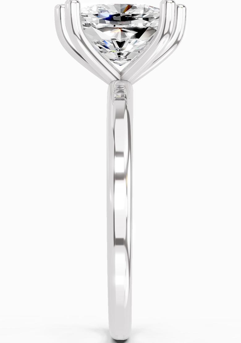 14Kt White Gold Lab Grown Diamond 2.06 Carat Cushion Shape Solitaire Diamond Ring for Women