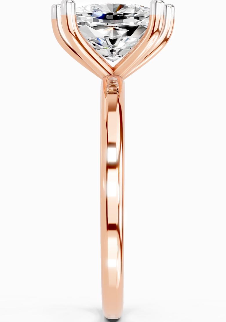14Kt Rose Gold Lab Grown Diamond 2.06 Carat Cushion Shape Solitaire Diamond Ring for Women