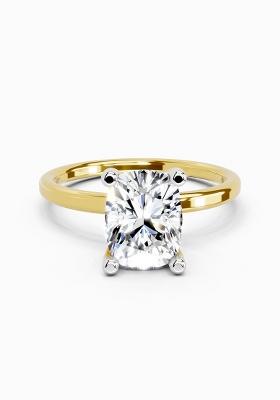 14Kt Yellow Gold Lab Grown Diamond 2.13 Carat Cushion Shape Solitaire Diamond Ring for Women
