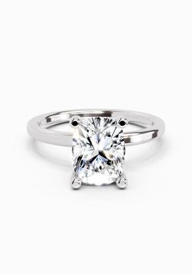 14Kt White Gold Lab Grown Diamond 2.13 Carat Cushion Shape Solitaire Diamond Ring for Women