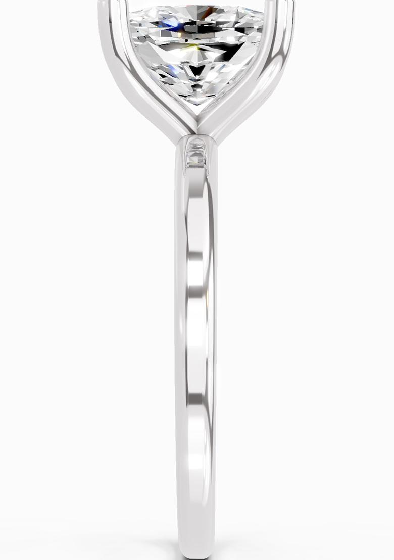 14Kt White Gold Lab Grown Diamond 2.13 Carat Cushion Shape Solitaire Diamond Ring for Women