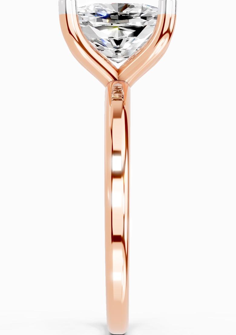 14Kt Rose Gold Lab Grown Diamond 2.13 Carat Cushion Shape Solitaire Diamond Ring for Women