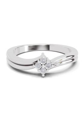 14Kt White Gold Lab Grown Diamond 0.08 Carat Round Shape Diamond Ring for Women