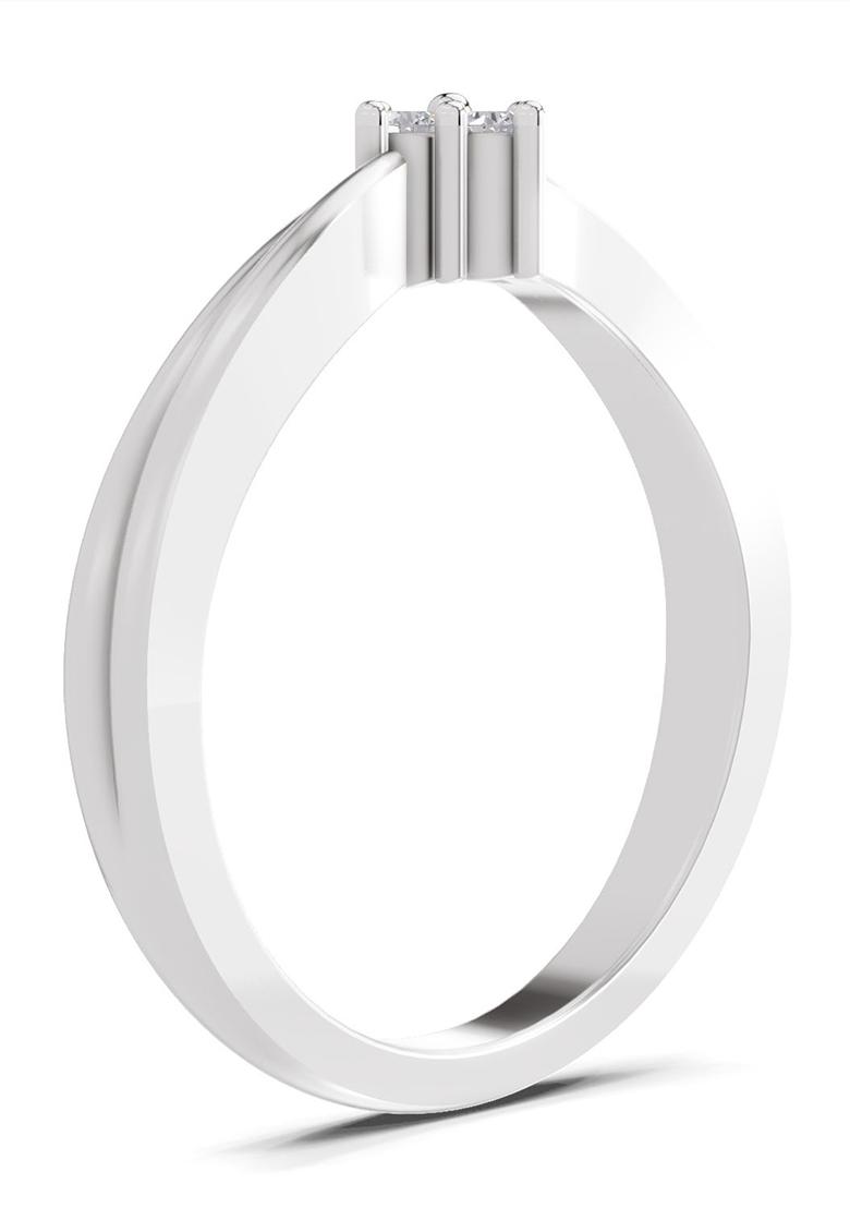 14Kt White Gold Lab Grown Diamond 0.08 Carat Round Shape Diamond Ring for Women