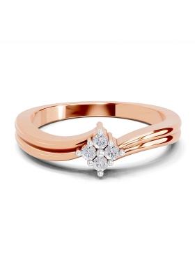 14Kt Rose Gold Lab Grown Diamond 0.08 Carat Round Shape Diamond Ring for Women