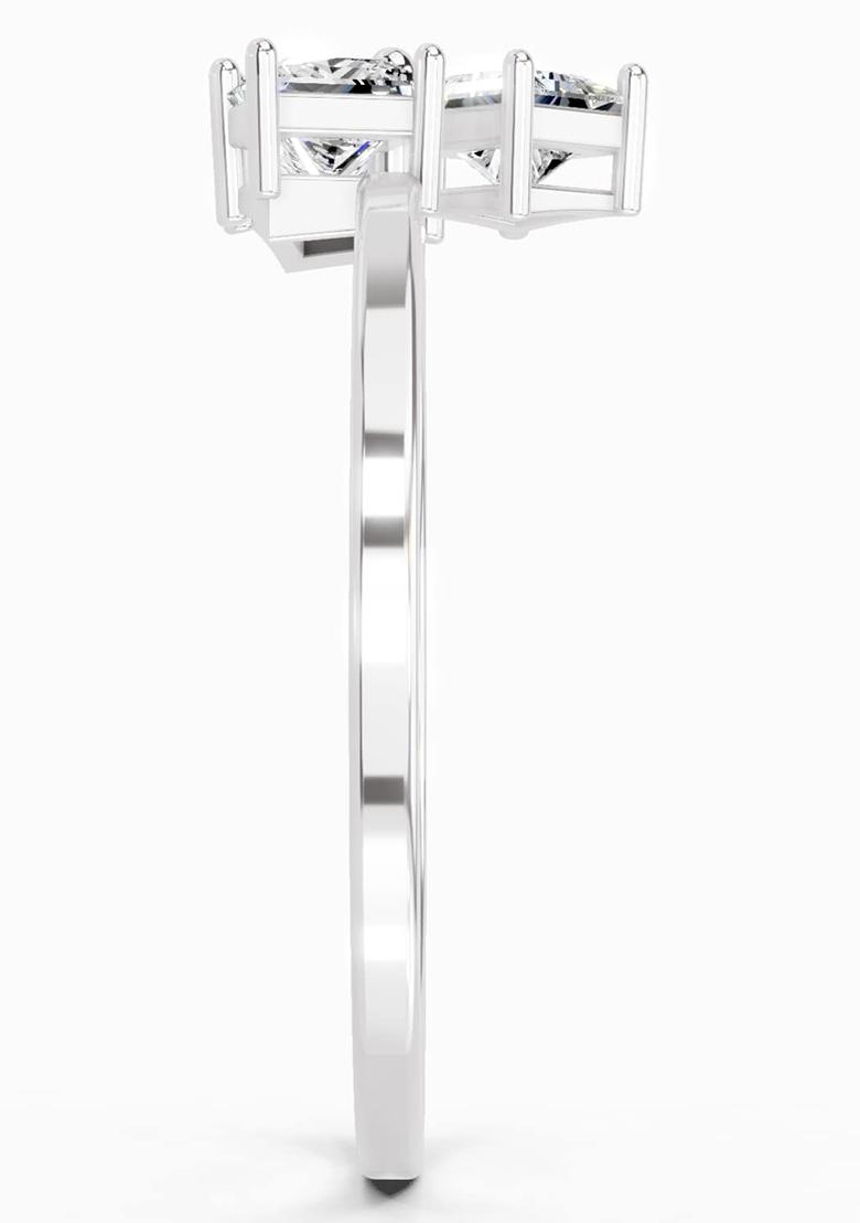 14Kt White Gold Lab Grown Diamond 0.45 Carat Princess Shape Diamond Ring for Women