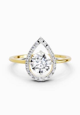14Kt Yellow Gold Lab Grown Diamond 0.70 Carat Round Shape Diamond Ring for Women