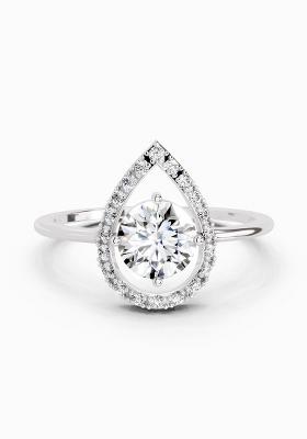 14Kt White Gold Lab Grown Diamond 0.70 Carat Round Shape Diamond Ring for Women