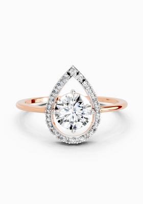 14Kt Rose Gold Lab Grown Diamond 0.70 Carat Round Shape Diamond Ring for Women