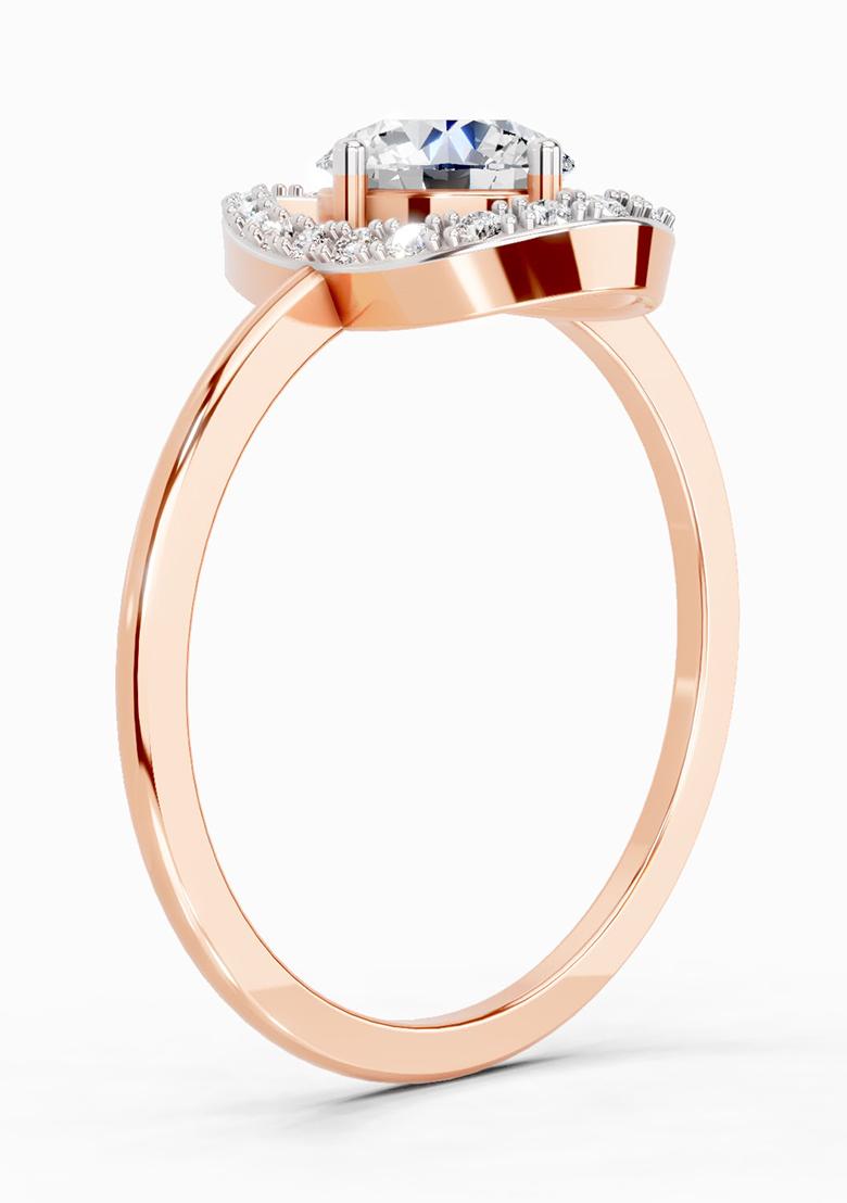 14Kt Rose Gold Lab Grown Diamond 0.70 Carat Round Shape Diamond Ring for Women
