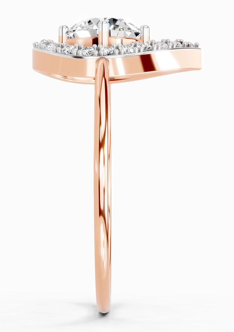 14Kt Rose Gold Lab Grown Diamond 0.70 Carat Round Shape Diamond Ring for Women