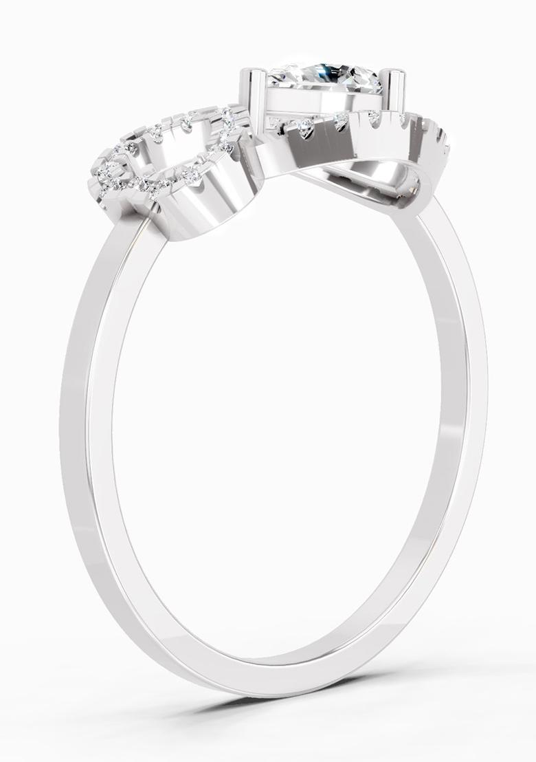 14Kt White Gold Lab Grown Diamond 0.43 Carat Pear Shape Diamond Ring for Women