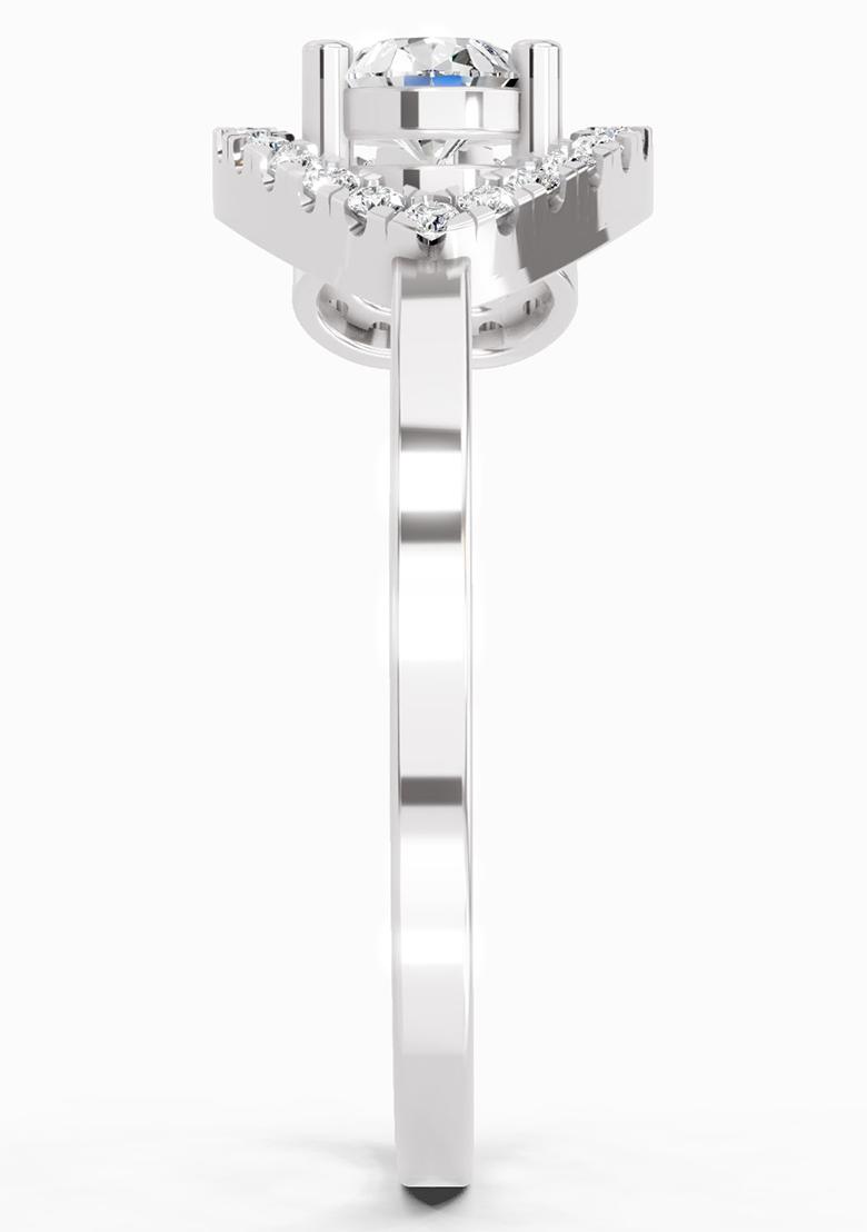 14Kt White Gold Lab Grown Diamond 0.43 Carat Pear Shape Diamond Ring for Women