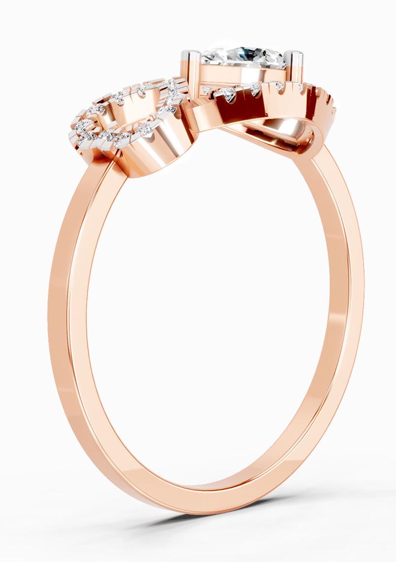 14Kt Rose Gold Lab Grown Diamond 0.43 Carat Pear Shape Diamond Ring for Women