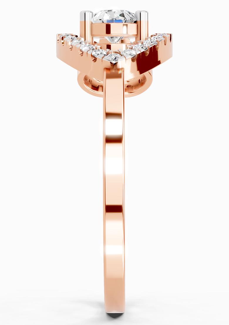 14Kt Rose Gold Lab Grown Diamond 0.43 Carat Pear Shape Diamond Ring for Women