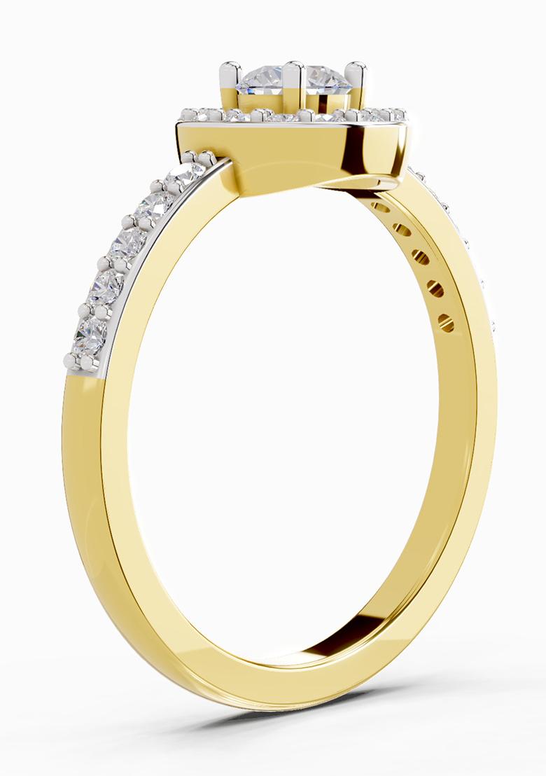 14Kt Yellow Gold 0.67 Ct Lab Grown Diamond Halo Ring