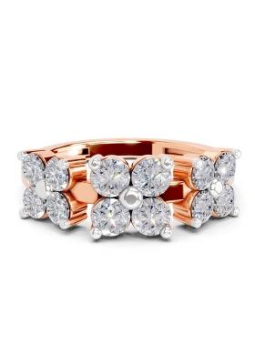 14Kt Rose Gold Lab Grown Diamond 0.73 Carat IGI Certified Round Shape Floral Diamond Ring