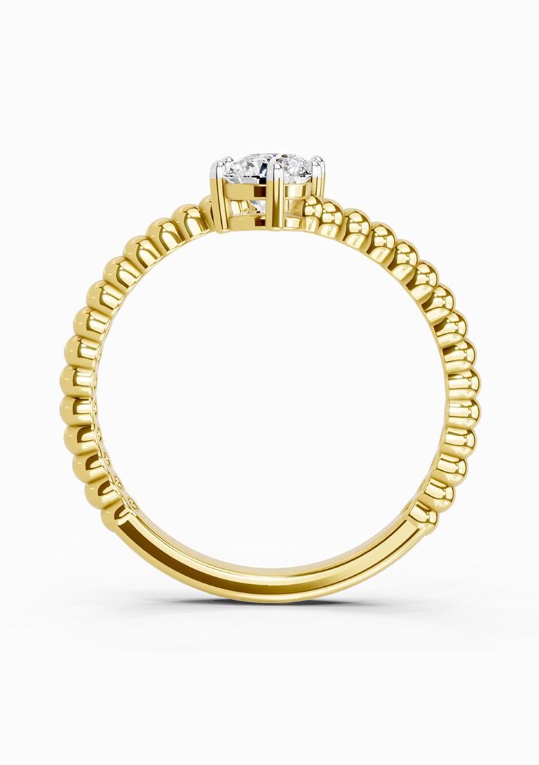 14Kt Yellow Gold Lab Grown Diamond 0.60 Carat Bypass Diamond Ring for Women