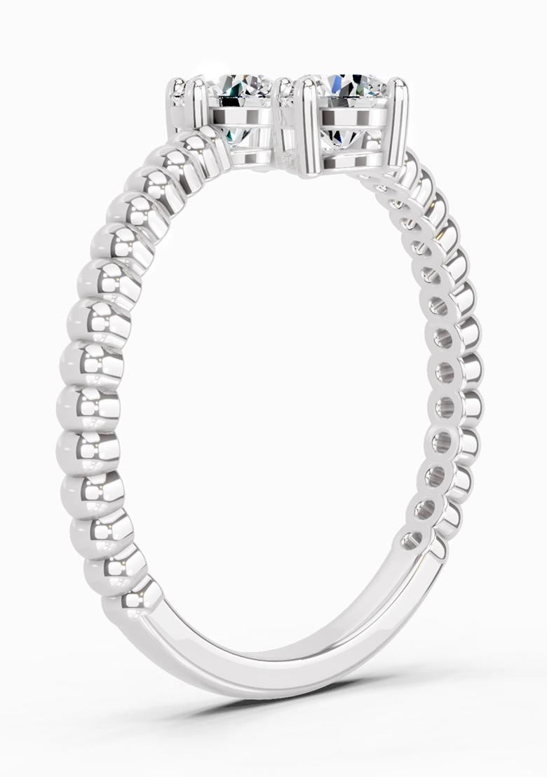 14Kt White Gold Lab Grown Diamond 0.60 Carat Bypass Diamond Ring for Women