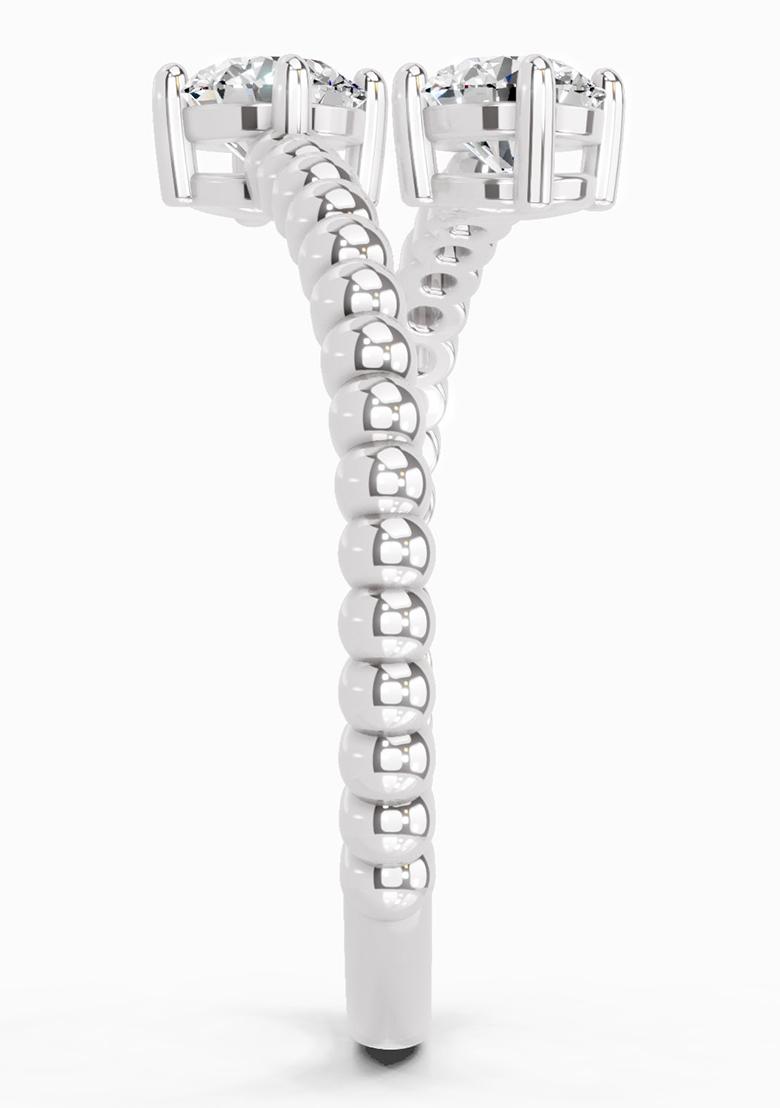 14Kt White Gold Lab Grown Diamond 0.60 Carat Bypass Diamond Ring for Women
