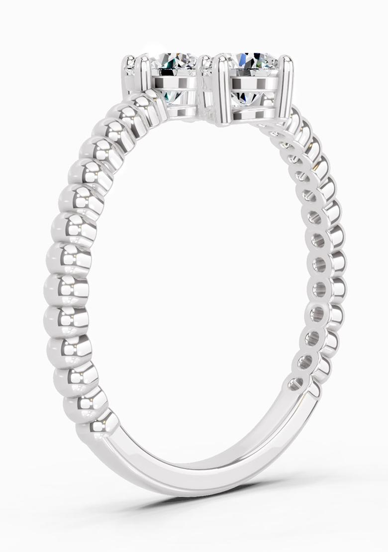 14Kt White Gold Lab Grown Diamond 0.60 Carat Bypass Diamond Ring for Women