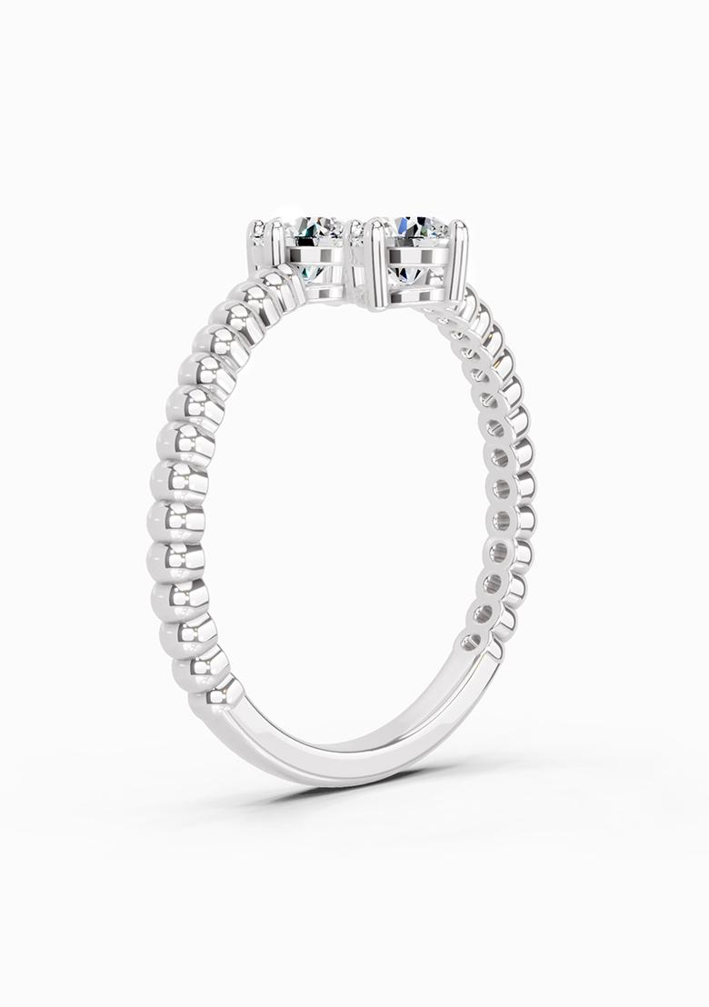 14Kt White Gold Lab Grown Diamond 0.60 Carat Bypass Diamond Ring for Women
