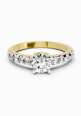 14Kt Yellow Gold Lab Grown Diamond 1.12 Carat Solitaire Diamond Ring for Women