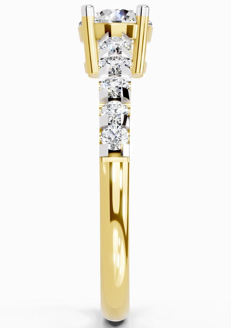 14Kt Yellow Gold Lab Grown Diamond 1.12 Carat Solitaire Diamond Ring for Women