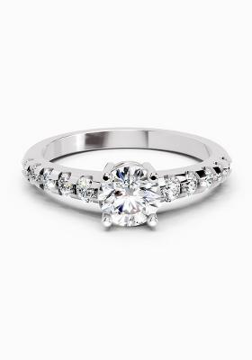 14Kt White Gold Lab Grown Diamond 1.12 Carat Solitaire Diamond Ring for Women