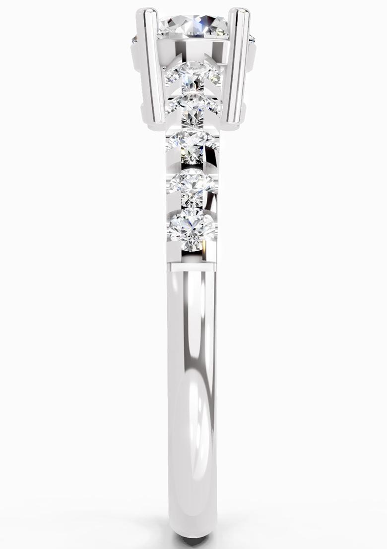 14Kt White Gold Lab Grown Diamond 1.12 Carat Solitaire Diamond Ring for Women