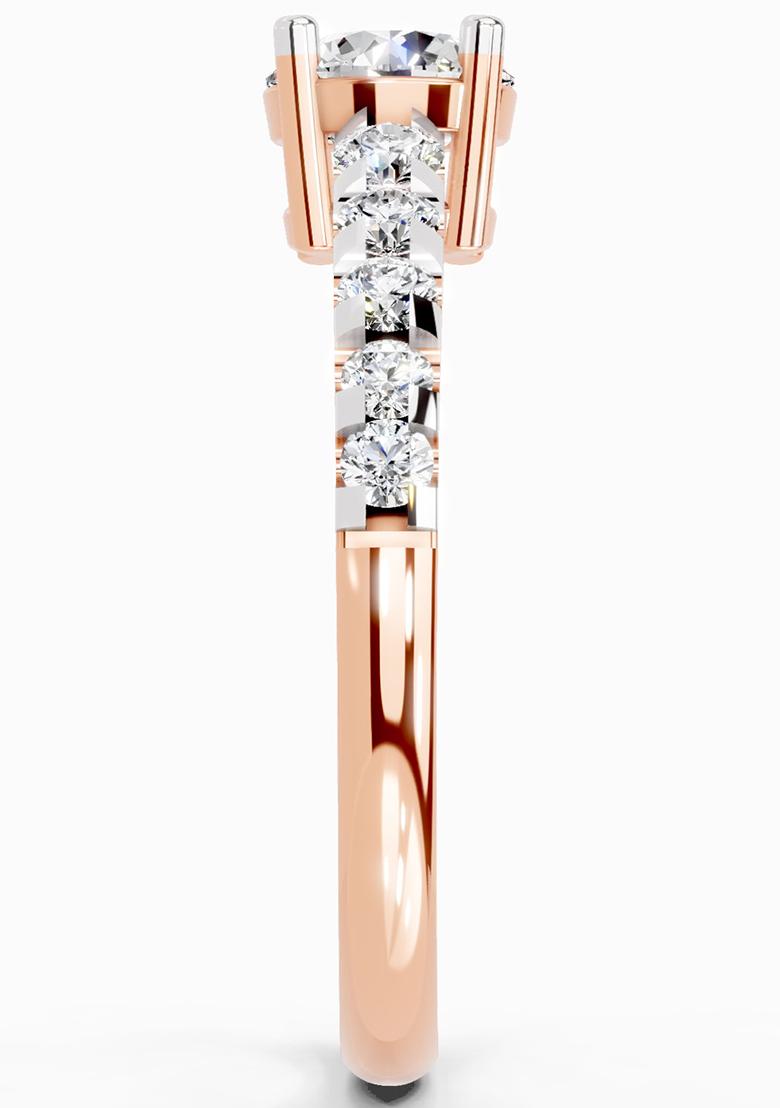 14Kt Rose Gold Lab Grown Diamond 1.12 Carat Solitaire Diamond Ring for Women