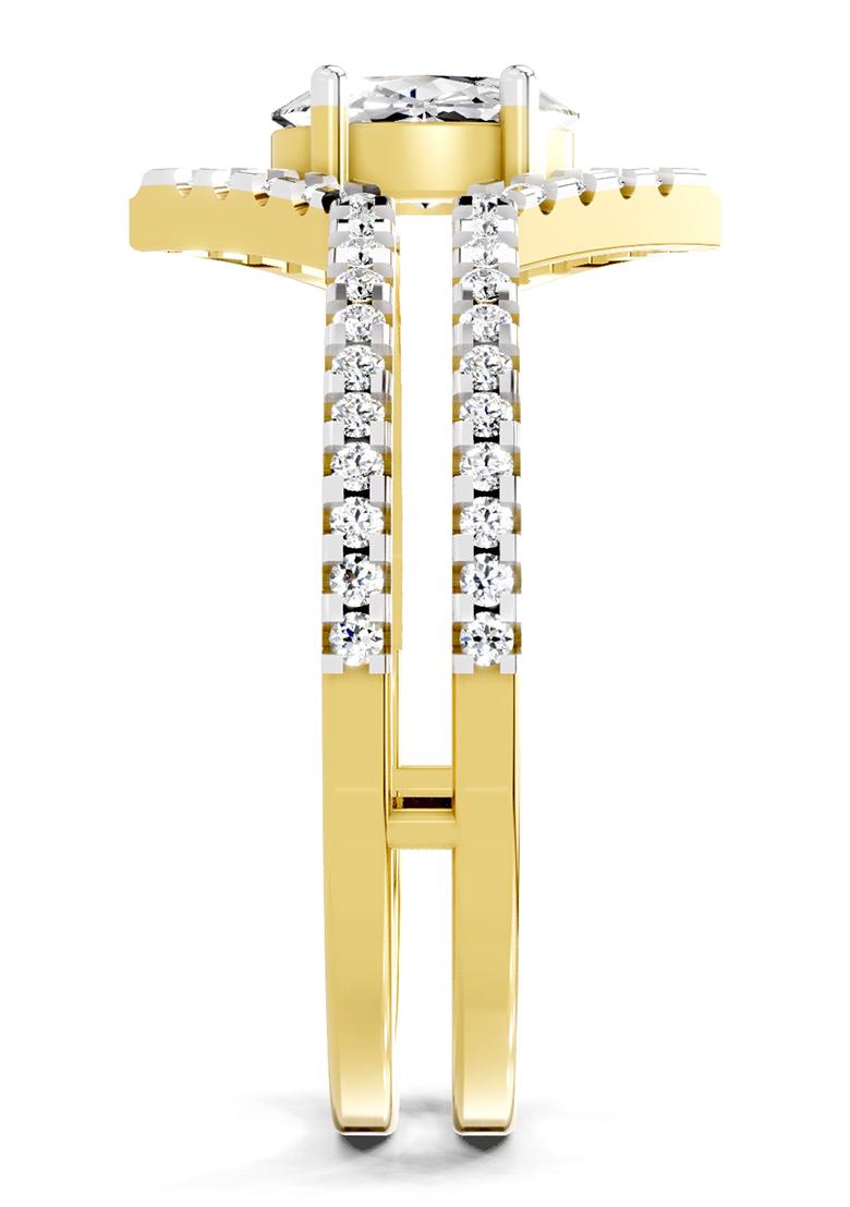 14Kt Yellow Gold Lab Grown Diamond 0.65 Carat Oval Shape Diamond Ring for Women