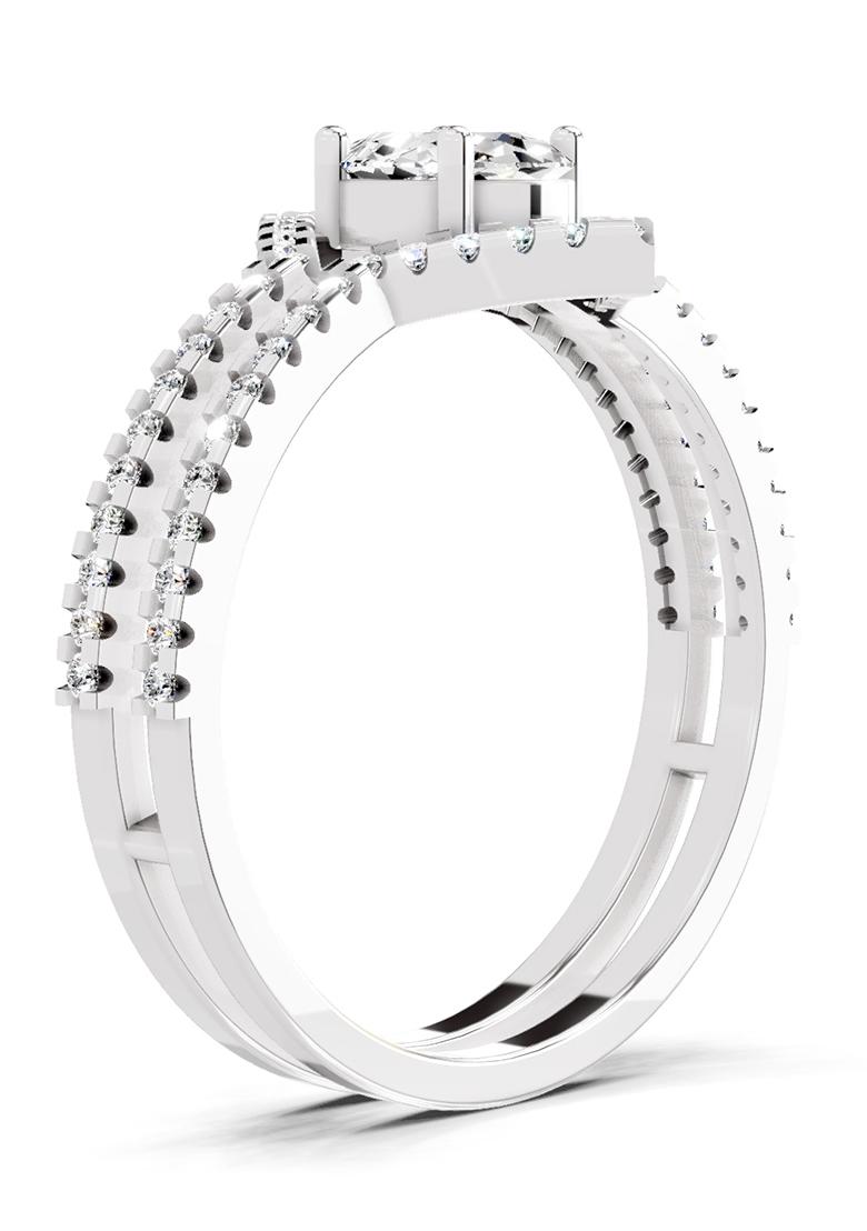 14Kt White Gold Lab Grown Diamond 0.65 Carat Oval Shape Diamond Ring for Women