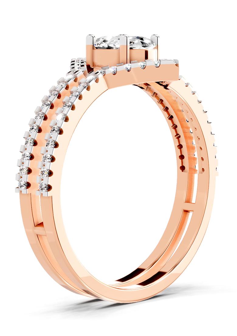 14Kt Rose Gold Lab Grown Diamond 0.65 Carat Oval Shape Diamond Ring for Women