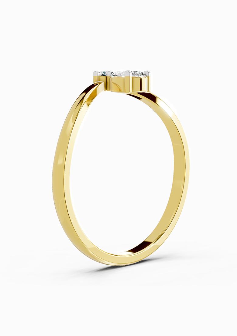 14Kt Yellow Gold Lab Grown Diamond 0.23 Carat Pear Shape Diamond Ring for Women