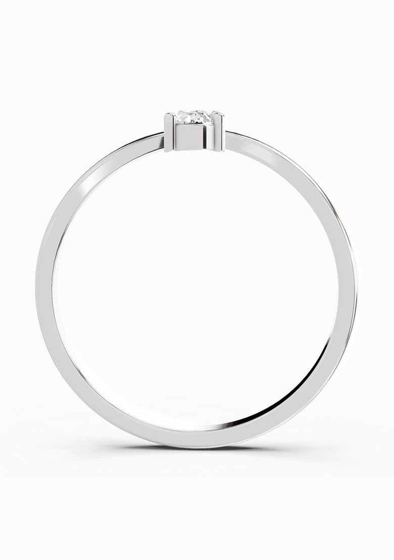 14Kt White Gold Lab Grown Diamond 0.23 Carat Pear Shape Diamond Ring for Women